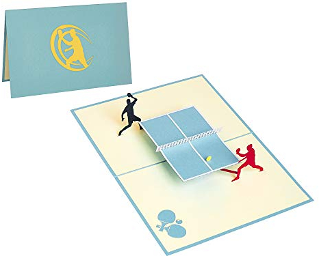 Rykamia Ping Pong Pop Up Karte - Blanko Tischtennisgeschenk für Geburtstag, Jahrestag, Ruhestand, Dankeschön, Glück, Papa