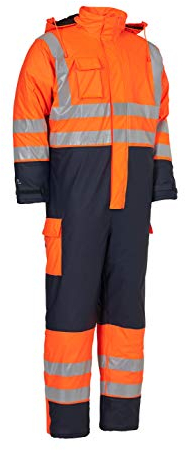Elka 028100R031005 Dry Zone Visible Thermo-Overall, fluoreszierendes Orange/Marineblau, Größe L