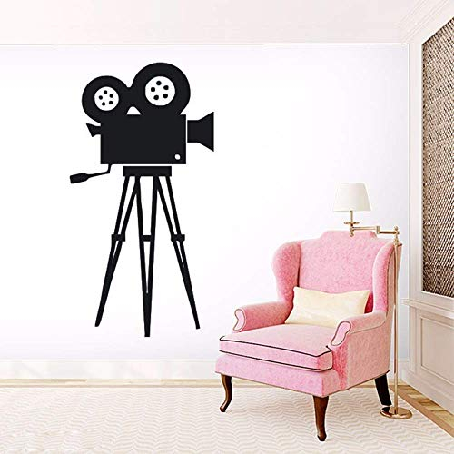 Filmkamera Wandtattoo Filmwerkzeug Vinyl Wandaufkleber Kino Retro Wandkunst Abnehmbares Wandbild Wohnkultur Kamera Wand 42X80Cm
