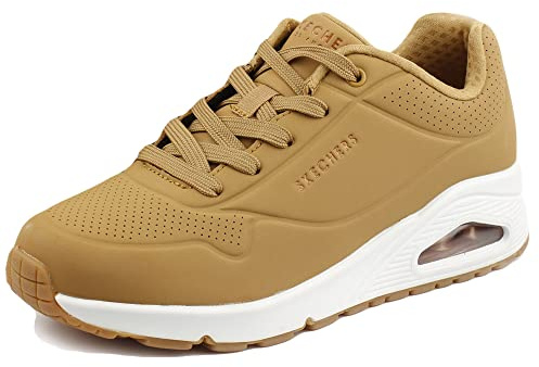 Skechers Damen Uno Stand On Air Trainers, Tan, 35.5 EU
