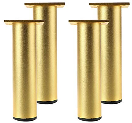 4 Stück Möbelfüße aus Aluminiumlegierung, höhenverstellbar Möbelfüsse Runden Möbelbeine Schrankbeine, Einstellbare Höhe, für Couchtische Schränke und Sofas(Color:golden,Size:35cm/14in)