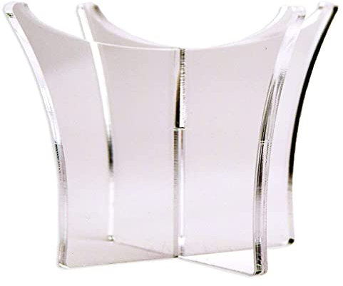 Acrylglas Ballhalter Ballständer Transparent für Fußball, Basketball, Football, Volleyball - hochwertiges Dickes 5 mm GS Acryl Display Rack 12x12x8cm Made in Germany