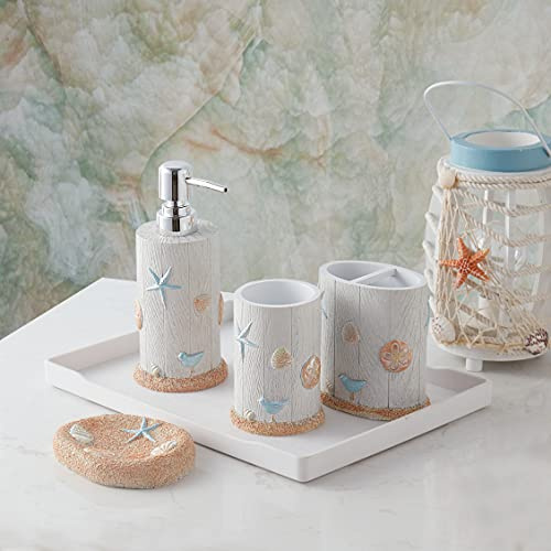 Sweet Home Collection Badezimmer-Zubehör-Set, einzigartige Kollektionen, modern, klassisch, zeitgenössisch, dekorativ, schöne Designs, Ocean Star, 4-teilig