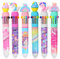 Pinkgarden Mehrfarbiger einziehbarer Kugelschreiber, 10-in-1 farbige Cartoon-Einhorn-Kugelschreiber für Büro, Schulbedarf, Studenten, Kinder, Geschenk, 0,5 mm Nachfüllmine, 6 Stück