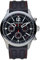 Panzera Flieger 46 Chronograph Quarz Stahl Schwarz Silikon Pilot Rot Datum Herren Uhr