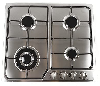 Plaque de Cuisson à Gaz Intégrée à Allumage par Batterie, Cuisinière à Gaz Propane Facile à Nettoyer, Table de Cuisson en Acier Inoxydable GPL NG (580 * 520mm 4brûleurs)