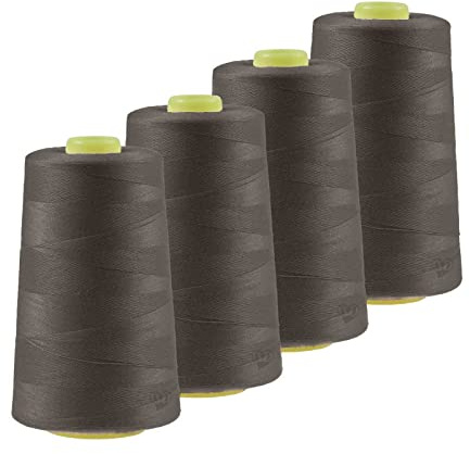4 x 4572m Qualitäts Overlock-Garn Oeko-Tex Overlock-Nähgarn Polyestergarn, Farbe 741-780