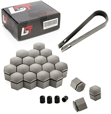 LST 20x Sechskant Radschraube Abdeckkappen 19 mm grau Matt Felgen Kappen Set