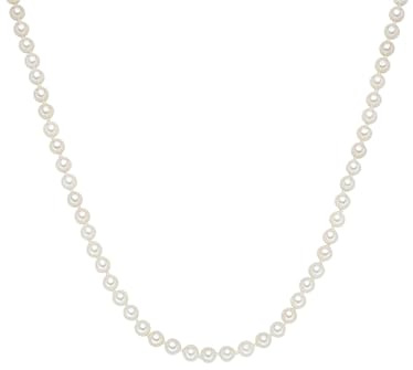 Rafaela Donata Damen Perlenhalskette mit Muschelkernperle 6 mm weiß 925/- Sterling Silber rhodiniert