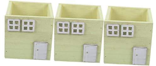 Warmhm 3st Blumentopf Aus Holz Pflanzkübel Quadratisch Aus Holz Balkon Pflanzkasten Rustikaler Kleiner Holzeimer Rustikale Blumenpflanzer Töpfe Boxen Fenster Hölzern Blumenkasten