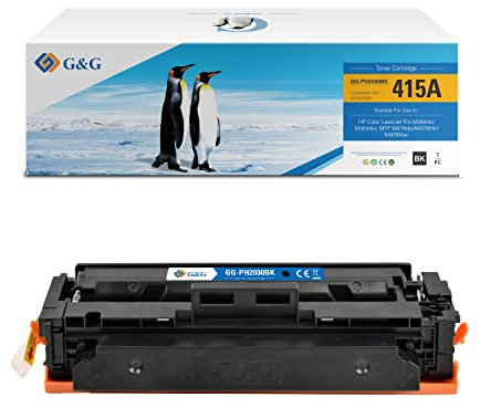 G&G 415A Toner für HP 415A 415X W2030A für HP Color Laserjet Pro MFP M479fdw M479dw M479fdn M454dw M454dn Toner mit Chip(1 Schwarz)