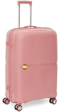 Asge Hartschalen-Koffer & Trolleys Handgepäck Koffer 4 Rollen Reisekoffer TSA Zahlenschloss Teleskopgriff, 24” Großer Rollkoffer (Eine Helle Rosa, L)