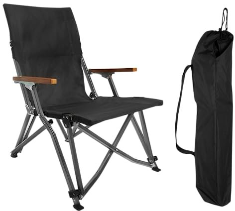 osoltus Faltsessel Lounge Low Campingstuhl Bergen Alu eloxiert (schwarz)