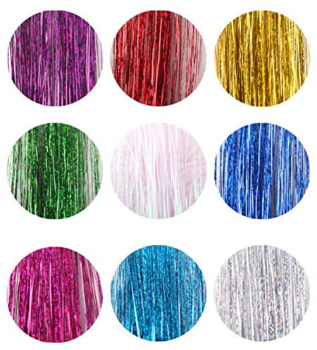 minkissy Women's Hair Extensions Set 9pcs Clip-in Hair Pieces Dazzling Colors Heat Fiber Easy to Style