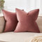 EMEMA Samt Kissenbezug Kissenhülle 50x50 cm Dekorative Sofakissen Dekokissen Umwickelte Kante 2er Set Kissenbezüge Zierkissenbezug für Sofa Wohnzimmer Schlafzimmer Marmelade