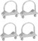 YEHEI Morsetto per Tubo da Antenna 4 Set con Blocco mascella a V e bullone a U Tutto antiruggine per Antenna di prosciutto TV CB o Tubo del Pannello