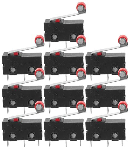 CLISPEED 10 Pièces -interrupteur De Fin De Course Micro-interrupteurs -interrupteur Nc Roues à Roulettes Bras De Levier à Galet Interrupteur Poulie Interrupteur Magnétique 5a