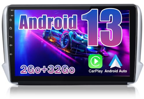 AWESAFE Autoradio Carplay pour Peugeot 208/2008 (2012-2018) | Écran Tactile 10 Pouces | CarPlay & Android Auto | GPS WiFi Bluetooth | FM RDS | SWC | Aide au Stationnement | 2Go+32Go