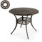 KOMFOTTEU Mesa de Jardín de Aluminio Fundido, Mesa Auxiliar Redonda con Orificio para Sombrilla, Carga de 91 kg, para Balcón, Terraza, Patio, 90 x 90 x 74 cm, Bronce