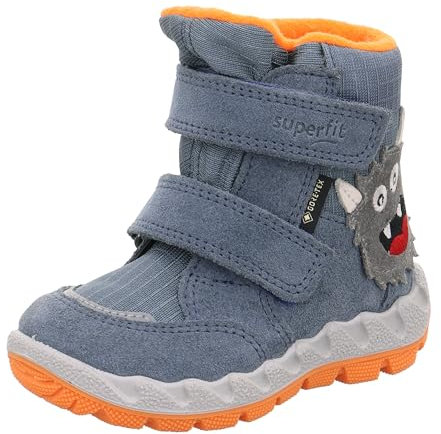 Superfit Jungen Icebird Warm Gefütterte Gore-tex Schneestiefel, Hellblau Orange 8000, 24 EU