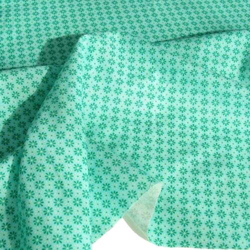TOLKO 50cm Baumwollstoff Meterware weiche kochfeste Baumwoll-Popeline für Kleid Bluse Kostüm Gardinenstoff Vorhangstoff Bezugsstoff Dekostoff Baumwolle Baumwollstoffe zum Nähen Dekorieren (Lind)