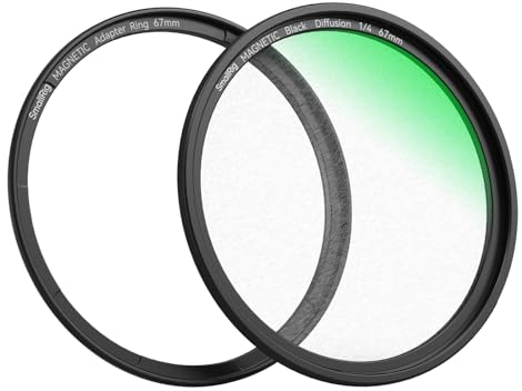 SMALLRIG 67mm Filtro Antiappannamento con Diffusione Magnetica Nera 1/4 + Anello Filtro Filettato, Filtro Antiappannamento Nero con Rivestimento Multi Nano per Ritratti Fotografici/Video/Vlog - 4583