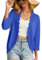 GRECERELLE Womens Summer Cardigan Lightweight Soft Casual Cropped Knit Shrugs Jumper Womens Tops for Dress Summer Evening Wedding (Royal Blue, M)