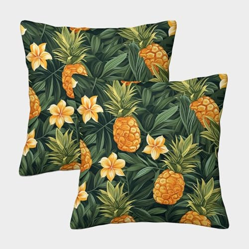 Jackfruit Motiv Bunt Gedruckt Bequemes Kissen Throw Kissenbezug Für Couch Wohnzimmer Art Deco Modern Geschenk Wurf 40x40cm,Packung Mit 2