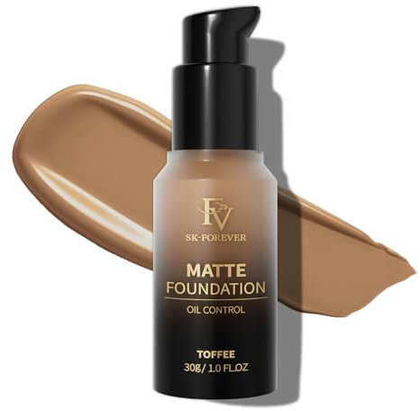FV Wasserfest und langanhaltend Foundation, Leicht und Makelloses, Ölkontrolle Foundation Makeup, Ideal für Fettige Haut (Toffee Matte, 30g)