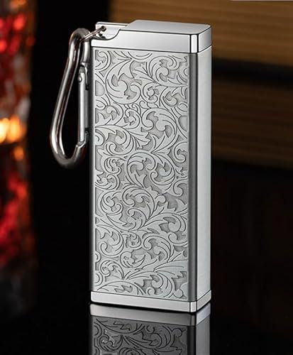 mini Metall Kleine Zigarettenetui 8 Zigaretten Schlüsselanhänger Zigarettenbox, Kleine Trage Aschenbecher Silver