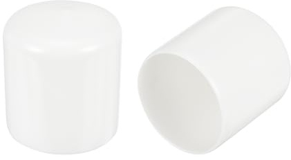 QUARKZMAN 4 Stück Gummikappen 46mm Stuhlbeinkappen Runde Schutzkappen Gummi Endkappen Möbelgleiter Fußkappen Endspitze Schutzabdeckungen für Rohre Zäune Pfosten Möbel Geländer, Weiß