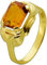 Ch.Abramowicz Citrin Ring Gold 585 14K gelber Edelstein Antikschmuck 18