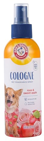 Arm & Hammer for Pets Dog Cologne Fragrance Spray, Baking Soda, Rose and Sweet Apple Scent, Deodorizing Dog Perfume for Between-Bath Freshening, Paraben Free, 6 Fl Oz