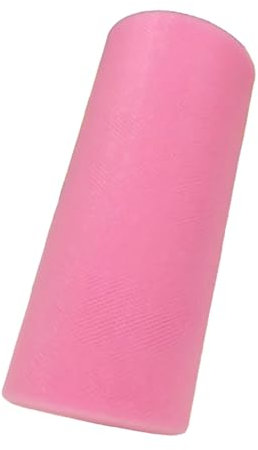 Rouleau de tulle en polyester pour loisirs créatifs, emballage cadeau, rose clair, 15 cm x 91,4 m