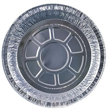 Silverstar 7 Round Aluminium Foil Food Containers with Lids (720ml) – Made in UK | Disposable Takeaway Tin Trays with PE-Coated Paper Lids | Oven, Air Fryer & Flame Safe (100)