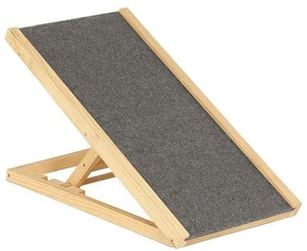 Dog Ramp Adjustable Heights 2 Height Settings 30/40cm Solid Wooden Pet Ramp Car Dog Ladder Non Slip Pet Ramp Carpet Puppy Access Stair Multipurpose for Travel Great for Cars Small Dogs Senior Pets