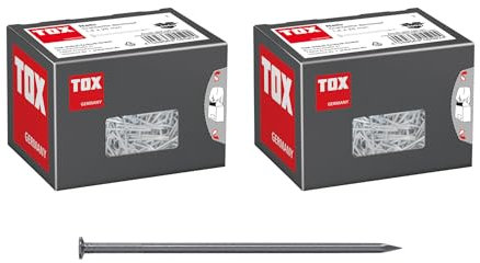 TOX Drahtstifte Nails Set, 1,4x25 mm mit Senkkopf für einfache Holzverbindungen und ebene Flächen, universelle Einsatzmöglichkeit im Innen- und Außenbereich, blanker Stahl, 2x 400 g im Karton