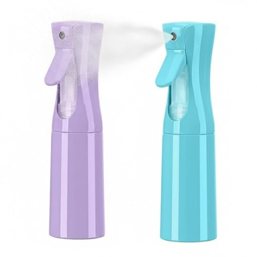 FiexGhau Pack de 2 Pulverizadores de Agua 200ml - Spray de Bruma Fina Continua 360º - Vaporizador Profesional para Peluquería, Plantas y Limpieza - Botellas Vacías Recargables