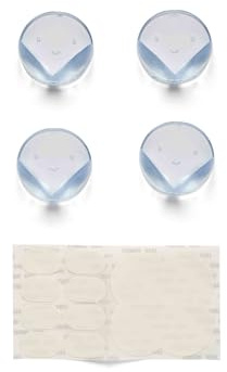 Dooky Transparente Eckenschützer für Möbel im 4er Set (weiche, stoßabsorbierende Kantenschützer mit Klebestreifen, unauffälliger Eckenschutz für Tische, Schränke und Arbeitsflächen im Haushalt)