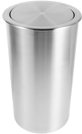 jojofuny Poubelle Encastrable de Comptoir 5,5l en Acier Inoxydable Couvercle Basculant Intégré, Corbeille à Déchets Amovible, Poubelle Ronde Cuisine, Salle de Bain et Petits Espaces