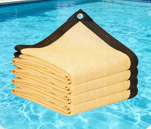 Telo Ombreggiante Occhiellato 250 x 300 cm Protezione Solare, Resistente Ai Raggi UV Telo Coprente Traspirante Tenda da Sole Privacy per Colture Serre Esterno Giardino, Color Crema