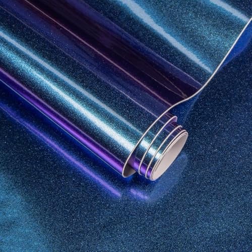 Lypumso Autofolie Blau Violett 30 x 150 cm, Selbstklebende Carbon Folie mit Luftfreigabetechnologie, Auto Folie für Innen und Außen Schutz von Auto, Motorrad und Fahrrad