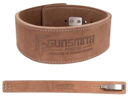 Gunsmith Fitness Weight Lifting Belt – Shibusa Genuine Leather Handmade Back Support Lifting Belts for Men & Women – Bodybuilding, Squats & Powerlifting Belt (Large, Powerlifting Lever)