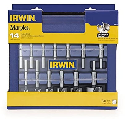 IRWIN Marples Forstner - Juego de brocas para madera, hechas de acero al carbono, ideal para carpintería fina, fabricación de armarios y más, 14 piezas (1966893)