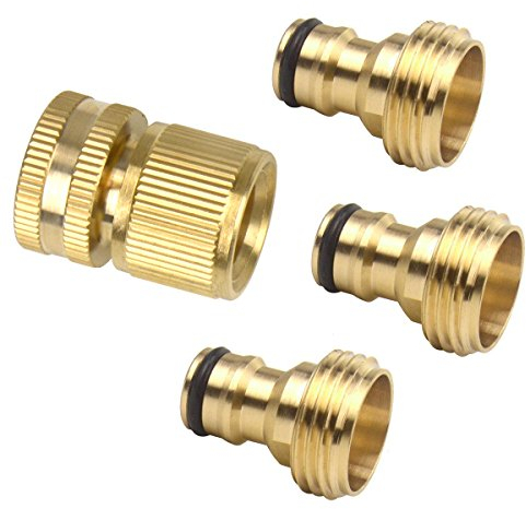 Lot de 4 raccords rapides mâles et femelles de 3/4 pour tuyau d'arrosage et robinet