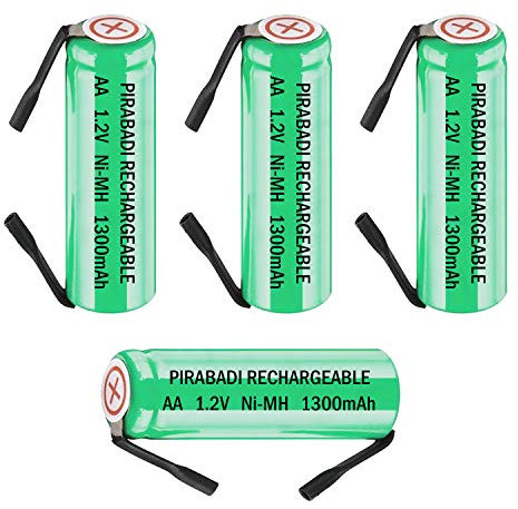 4 pile ricaricabili 1,2 V NI-MH AA LR06 1300 mAh con linguetta a saldare