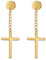 JewelryWe Schmuck Ohrringe, Kreis Ohrstecker mit Baumelnde Kreuz für Herren Damen Jungen, Edelstahl, Schraube Wieder, Gold