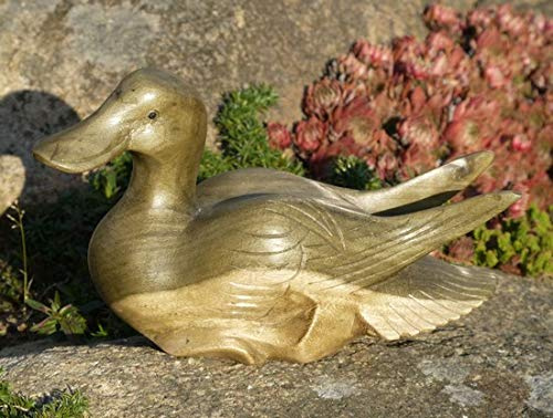 Wogeka Große 20cm Ente aus Hibiskus Holz Skulptur Dekoration Bali