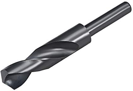 sourcing map Foret à queue réduite 22 mm en acier rapide HSS 6542 oxyde noir avec tige droite de 1/2 pouce