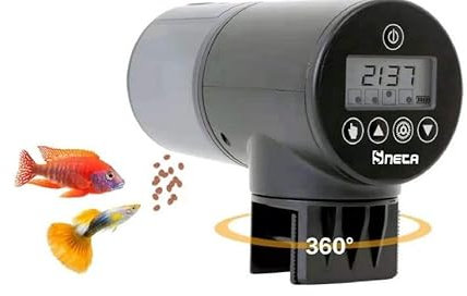 Sneta Futterautomat Aquarium, Fischfutterautomat Automatischer 200ml Große Kapazität Mit USB-Ladekabel Und LCD Display Geeignet Für Aquarium, Fischtank Und Schildkrötentank